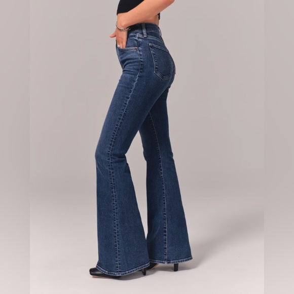 Abercrombie & Fitch Jeans Women's Size 29/8 Long The Flare Ultra High Rise Denim - Picture 13 of 15